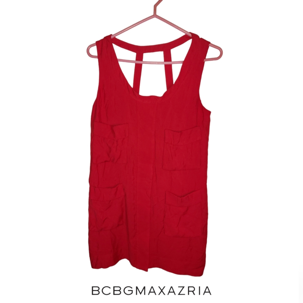 BCBG Evon Tart Pocket Dress Red Berry